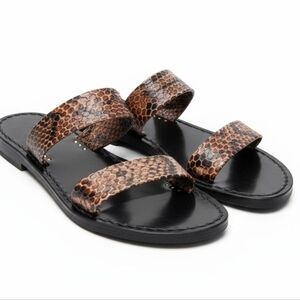EUC Nana Positano Size 39 (US 8.5) Snakeskin Handmade In Italy Leather Sandals!